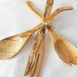 Medium Olive Wood Salad Serving Mixing Set / 12 Inch Kitchen Cooking Serving Ut