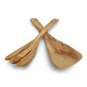 Olive Wood Medium Utensil set : 1 Spatula, 1 Fork | Wooden Kitchen Cooking Servi