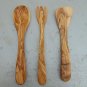 Olive Wood Utensils Set 10.2 inch | Consists of 1 Spatula, 1 Spoon, 1 Fork | Wed