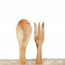 Olive Wood Salad Mixing Serving Set Spoons 9 inch / Wooden Kitchen Cooking Servi