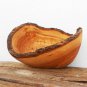 Hand carved Wooden Rustic Bowl  / Olive Wood Handcrafted Natural Edge Bowl / Exc