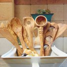 Olive Wood Utensils Set of 10: 1 olives ladle, 2 Spatulas, 2 spoons, 2 forks, 2