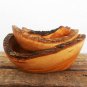 Natural Edges Olive Wood Hand-carved Rustic Bowl / Wooden Boat Shaped Handcrafte