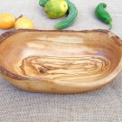 Olive Wood Rustic Bowl, Natural Edge Wooden Boat Shaped Salad Fruits Bowl 8.7 X Olive Wood Rustic Bowl, Natural Edge Wooden Boat Shaped Salad Fruits Bowl 8.7 X