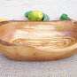Olive Wood Rustic Bowl, Natural Edge Wooden Boat Shaped Salad Fruits Bowl 8.7 X