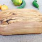 Olive Wood Rustic Bowl, Natural Edge Wooden Boat Shaped Salad Fruits Bowl 8.7 X