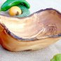 Natural Edge Rustic Wooden Serving Bowl 8.5 X 5 X 4.9 Inches, Olive Wood Boat Sh