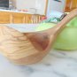 Special Curved Olive Wood Ladle, 13-Inch Hand-carved Wooden Soup Serving Cooking