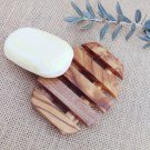 Olive Wood Oval Soap Holder 4.1 X 3.1 Inch / Bathroom Wooden Soap Dish