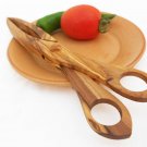 Unique Olive Wood Scissors, Rustic Wooden Serving Scissors Tongs, Cooking Kitche