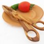 Unique Olive Wood Scissors, Rustic Wooden Serving Scissors Tongs, Cooking Kitche