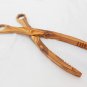 Unique Olive Wood Scissors, Rustic Wooden Serving Scissors Tongs, Cooking Kitche