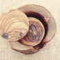 Handmade Olive Wood Rustic Coaster set with Rustic Holder, Natural Edges Wooden