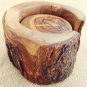 Handmade Olive Wood Rustic Coaster set with Rustic Holder, Natural Edges Wooden
