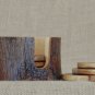 Wooden Rustic Coaster set with Rustic Holder, Natural Edges Olive Wood Coaster s