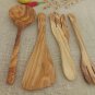 Olive Wood Cooking Serving Kitchen Utensil set, Wedding gift