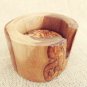 Handcarved Olive Wood Rustic Coaster set with Rustic Holder, Natural Edges Woode
