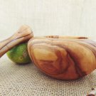 Olive Wood Mortar & Pestle with Diameter 4 inch, Wooden Garlic Herb Grinder