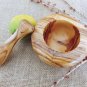 Olive Wood Mortar & Pestle with Diameter 4 inch, Wooden Garlic Herb Grinder