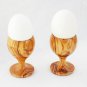 Olive Wood Egg Cup set, Wooden egg holder set, 2 egg holders