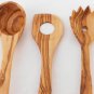 Olive Wood Kitchen Utensils Set / A set of Spaghetti Spoon, Sauce Spoon, Ladle /