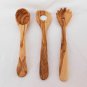Olive Wood Kitchen Utensils Set / A set of Spaghetti Spoon, Sauce Spoon, Ladle /