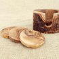 Natural Edges Wooden Coaster set, Rustic Wedding Decor Gift, Olive Wood Rustic C