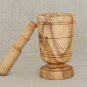 Natural Rustic Wooden Mortar and Pestle 4.7 inches Diameter, Spice Herb grinder,