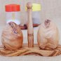 Olive Wood Salt & Pepper Shakers, Wooden salt pepper Keeper Box Cellar Jars, Wed