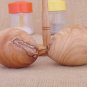 Olive Wood Salt & Pepper Shakers, Wooden salt pepper Keeper Box Cellar Jars, Wed