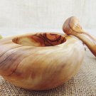 Olive Wood Unique Mortar & Pestle with 4 inch Diameter, Exotic Garlic Spice Herb