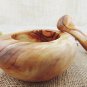 Olive Wood Unique Mortar & Pestle with 4 inch Diameter, Exotic Garlic Spice Herb