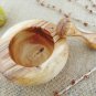 Olive Wood Unique Mortar & Pestle with 4 inch Diameter, Exotic Garlic Spice Herb