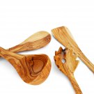 Wooden Utensil set : 1 Spoon, 1 Spatula, 1 Ladle and 1 Spaghetti Pasta Server, W