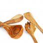 Wooden Utensil set : 1 Spoon, 1 Spatula, 1 Ladle and 1 Spaghetti Pasta Server, W