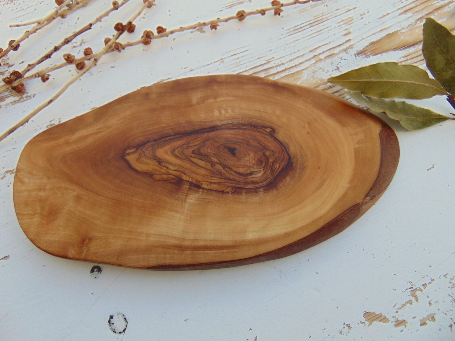 Natural Edges Rustic Cutting Board, Olive Wood Engraved Personalized Custom Mono