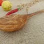 Hand-carved Wooden Rounded Head Spoon Ladle 9.4 Inch, kitchen Utensil made of Ol