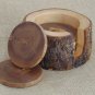 Custom Coaster set with Rustic Holder, Natural Edges Olive Wood Coaster set, Per