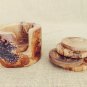 Rustic Wedding Decor, Olive Wood Rustic Coasters set, Natural Edges Branch, Wood