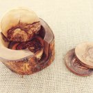 Olive Wood Rustic Coaster set with Rustic Holder, Natural Edges Wooden Coaster s
