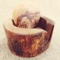 Olive Wood Rustic Coaster set with Rustic Holder, Natural Edges Wooden Coaster s
