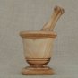 Herb Grinder from Olive Wood 3.8 inches Diameter, Exotic Rustic Wood Mortar and