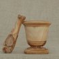 Herb Grinder from Olive Wood 3.8 inches Diameter, Exotic Rustic Wood Mortar and