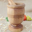 Olive Wood Rustic Mortar and Pestle 3.7 inch, Garlic grinder, Herb grinder, Rust