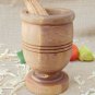 Olive Wood Rustic Mortar and Pestle 3.7 inch, Garlic grinder, Herb grinder, Rust