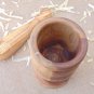 Olive Wood Rustic Mortar and Pestle 3.7 inch, Garlic grinder, Herb grinder, Rust
