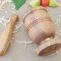 Olive Wood Rustic Mortar and Pestle 3.7 inch, Garlic grinder, Herb grinder, Rust