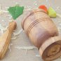 Olive Wood Rustic Mortar and Pestle 3.7 inch, Garlic grinder, Herb grinder, Rust