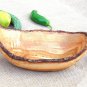 Hand carved Olive Wood Boat Shaped Salad Fruits Bowl 8.4 X 4.8 X 3.5 Inch, Handc