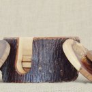Rustic Wedding Decor Gift, Olive Wood Rustic Coaster set with Rustic Holder, Nat